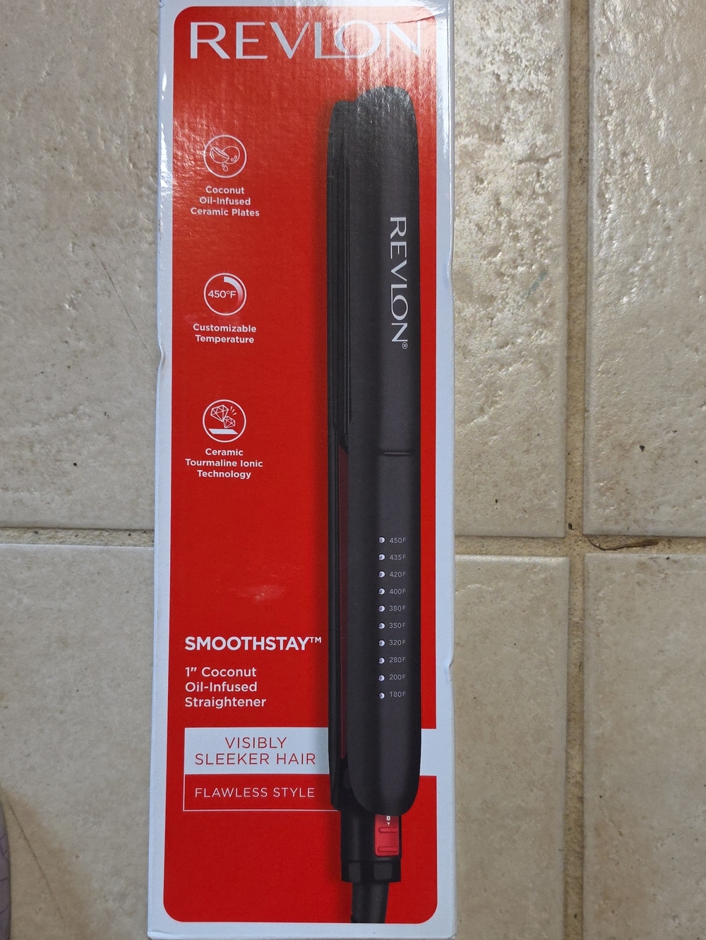 Revlon SmoothStay Black Hair Straightener - Coconut Oil-Infused Plates
